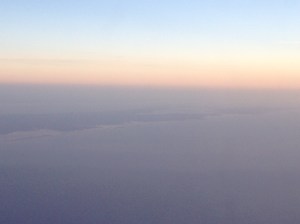 The view of Shelter Island from the flight.  Davali's home port.