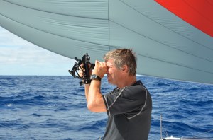 Captain Jan taking noon sighting