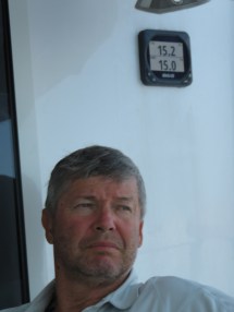 When we left for Long Island, Bahamas, the wind kicked up to 29 knots.  Check out the wind instrument showing us ripping at 15.2 knots with an apparent wind of 15 knots. We peaked at 18.7 knots.