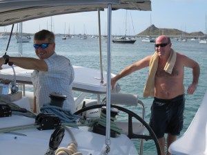 A pleasure to sail again with Captain Jan. Welcome to crewmate Joe.